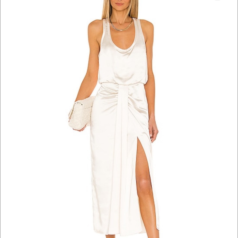 Basically brand new worn once silk/satin dress!!